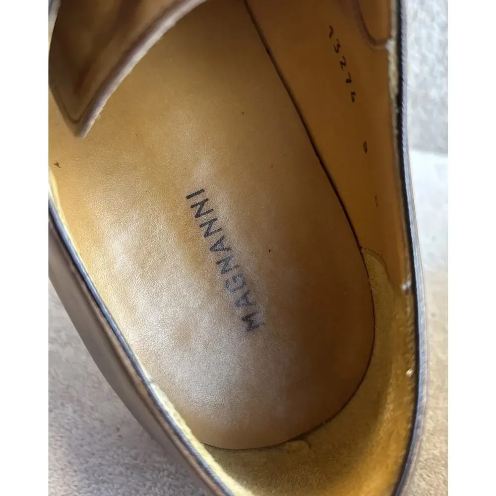 Magnanni Double Monk Strap Brown Leather Dress Shoes Mens Size 9 M